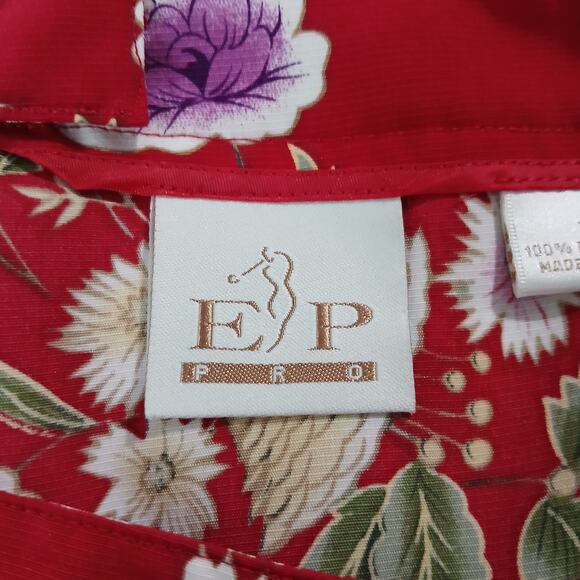 EP PRO 16 Red Floral Skort Polyester easy care no stretch see measurement photos - Picture 2 of 12
